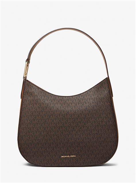 michael kors lattington|Kensington Large Signature Logo Hobo Shoulder Bag .